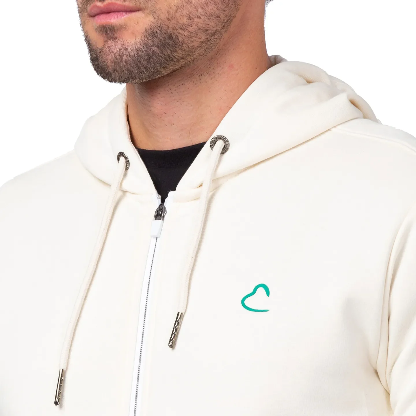 Beige Regular Fit  Long Sleeves Cotton Men's Hoodie by Being Human Clothing - Image 4