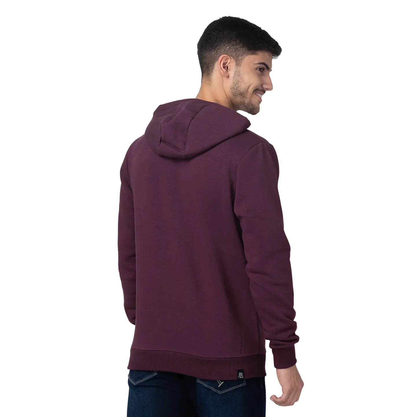 Purple Regular Fit  Long Sleeves Cotton Men's Hoodie by Being Human Clothing - Image 2