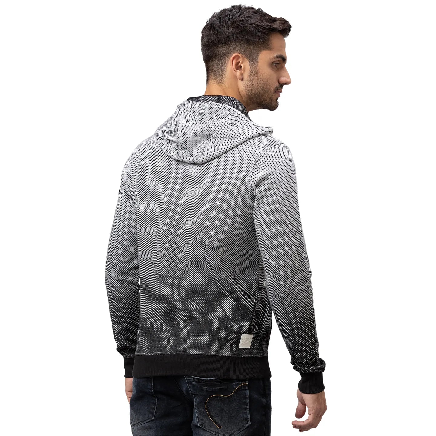 Grey Regular Fit Long Sleeves Cotton Men's Hoodie by Being Human Clothing - Image 3