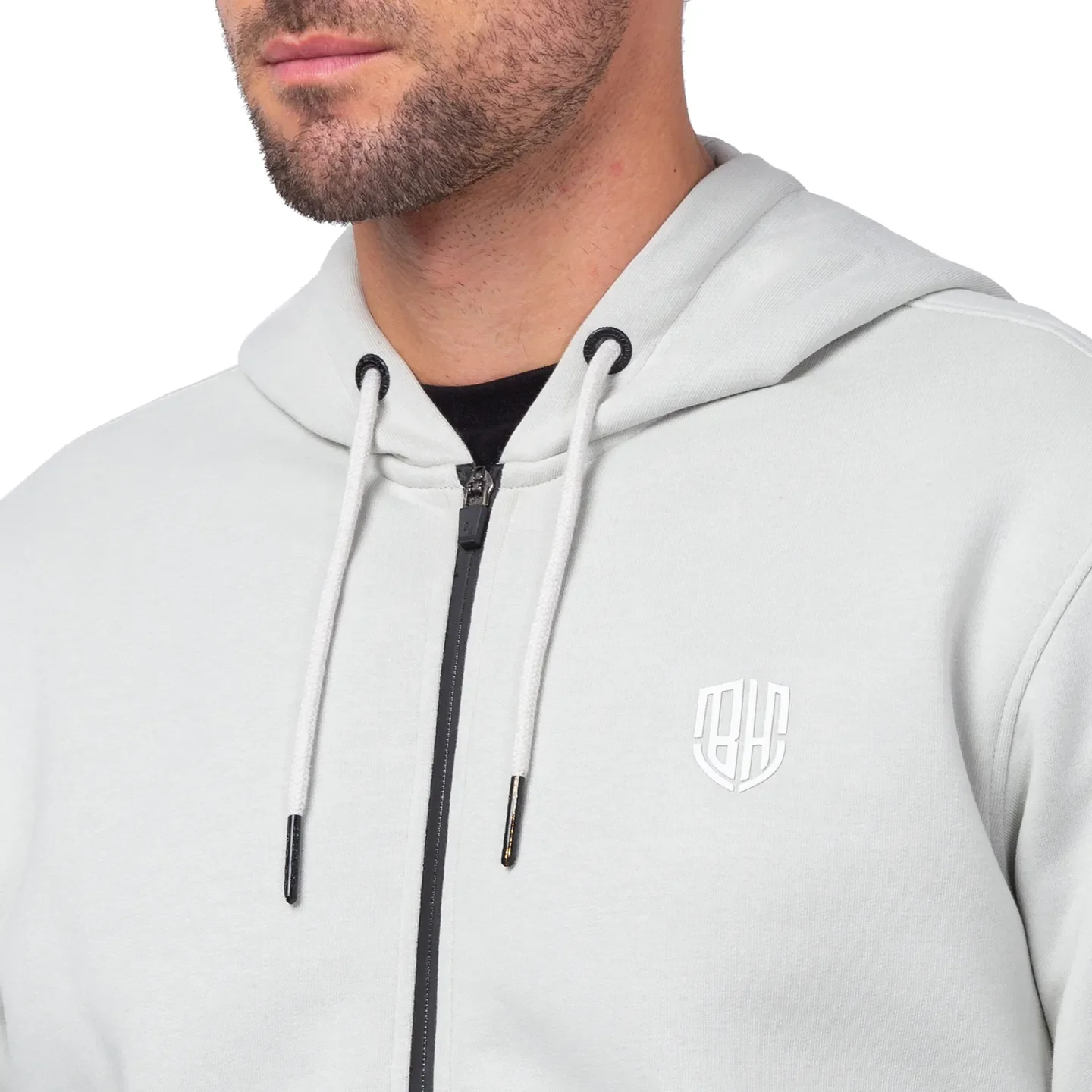 Light Grey Regular Fit Men's Hoodie by Being Human Clothing - Image 5