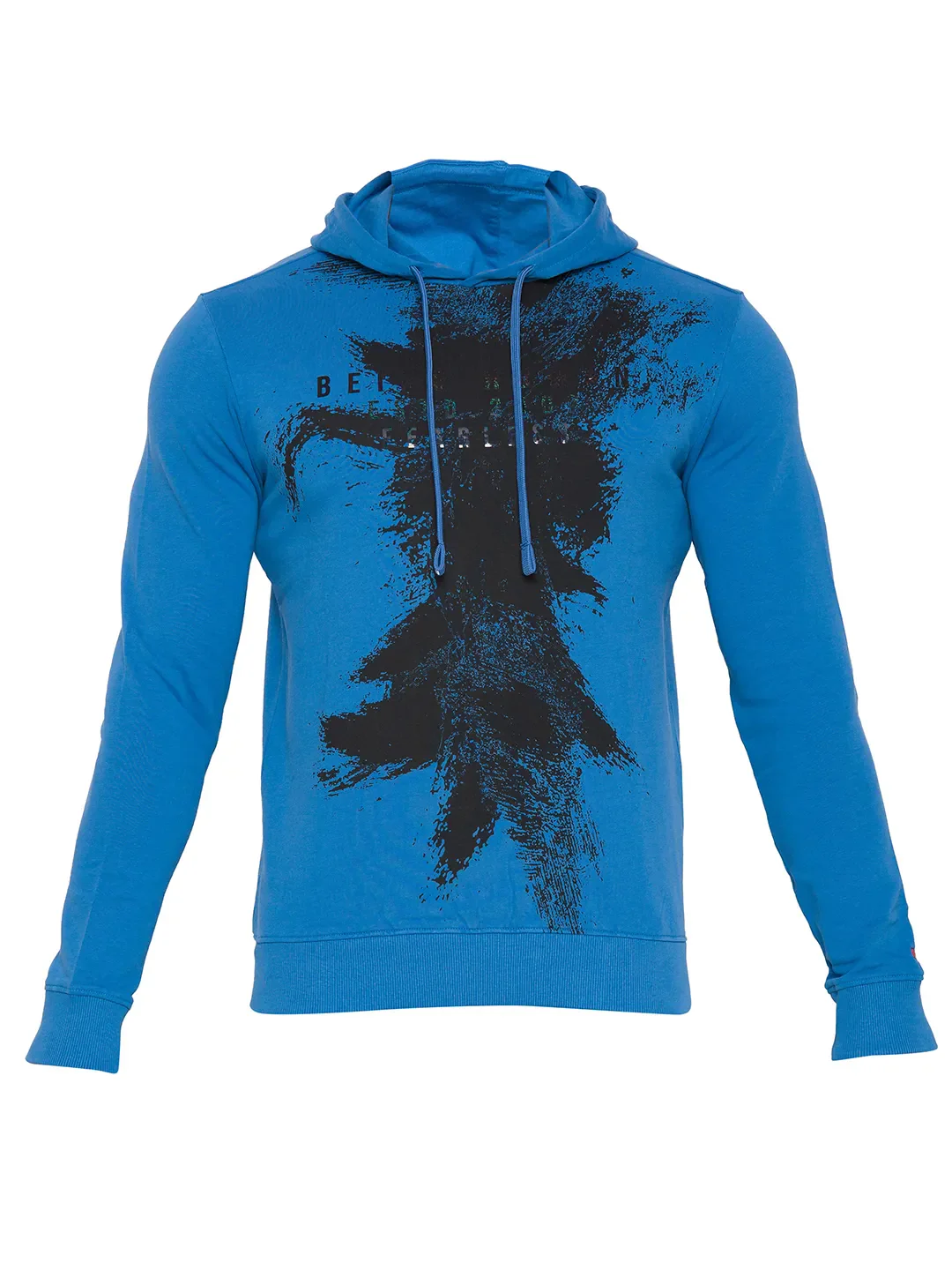 Blue Regular Fit  Long Sleeves Cotton Men's Hoodie by Being Human Clothing - Image 6