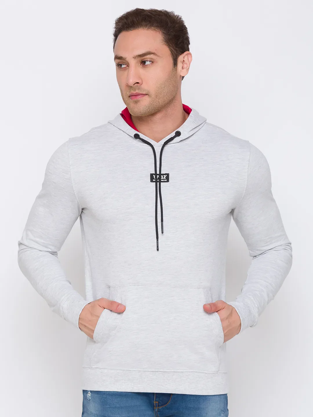 Beige Regular Fit Long Sleeves Cotton Men's Hoodie by Being Human Clothing