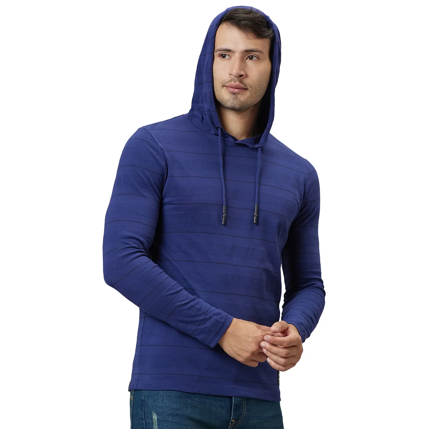 Navy Regular Fit Men's Hoodie by Being Human Clothing - Image 4