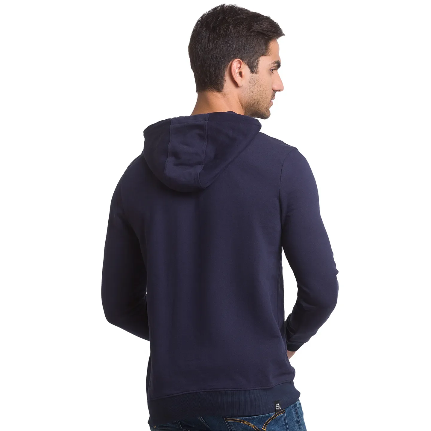 Navy Regular Fit Men's Hoodie by Being Human Clothing - Image 4