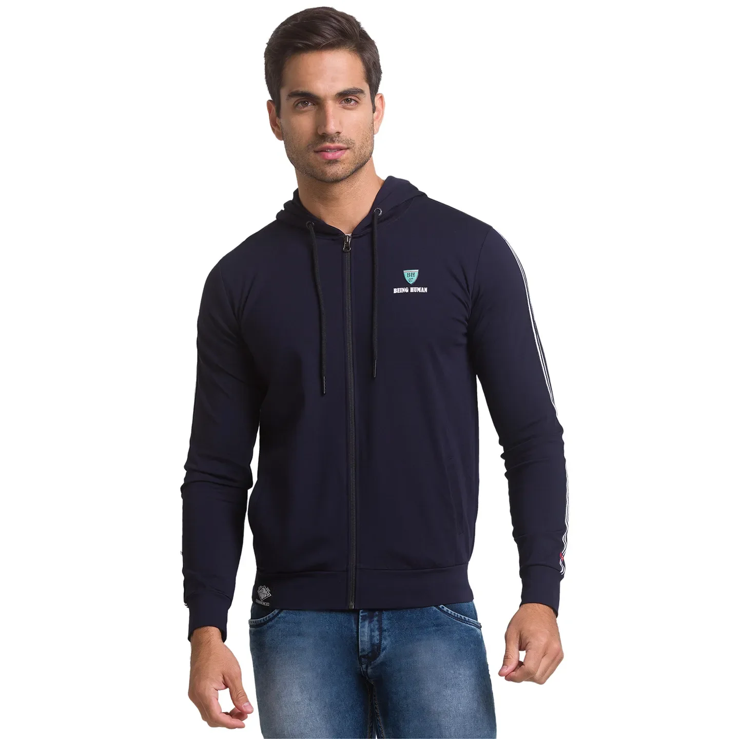 Navy Regular Fit Men's Hoodie by Being Human Clothing