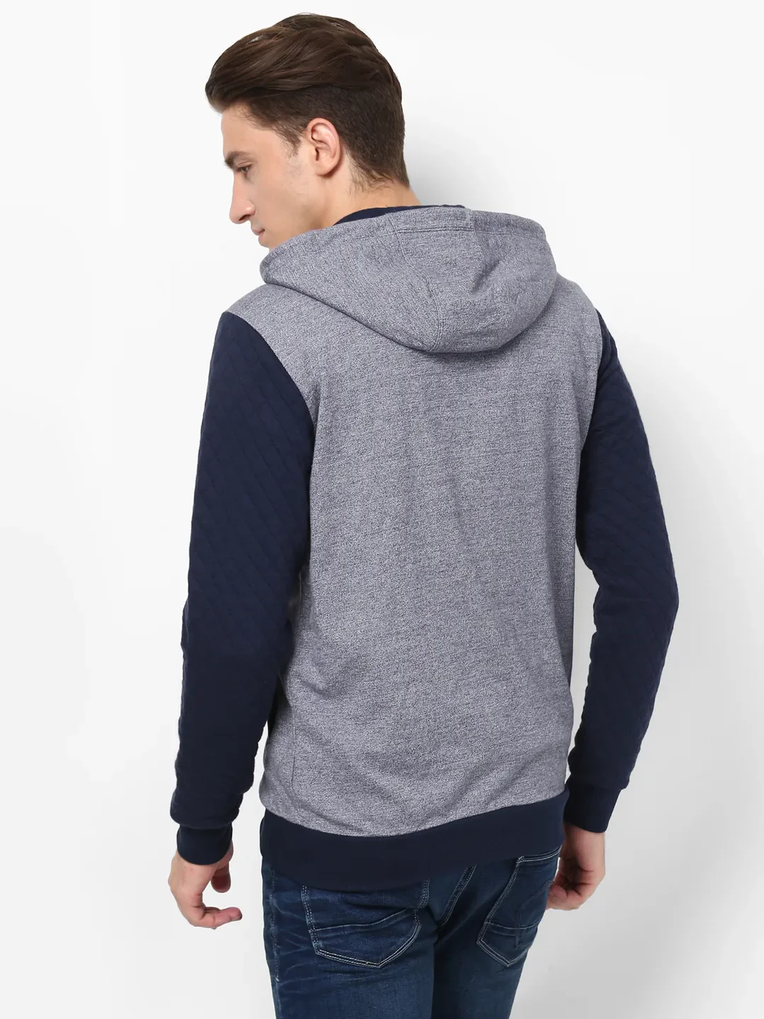 Blue Regular Fit Long Sleeves Cotton Men's Hoodie by Being Human Clothing - Image 3