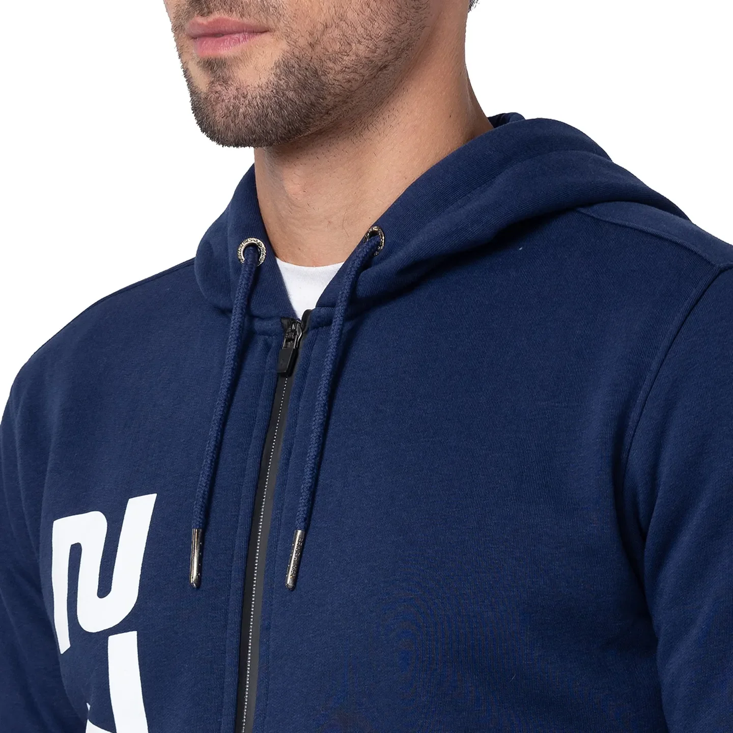 Blue Regular Fit  Long Sleeves Cotton Men's Hoodie by Being Human Clothing - Image 5