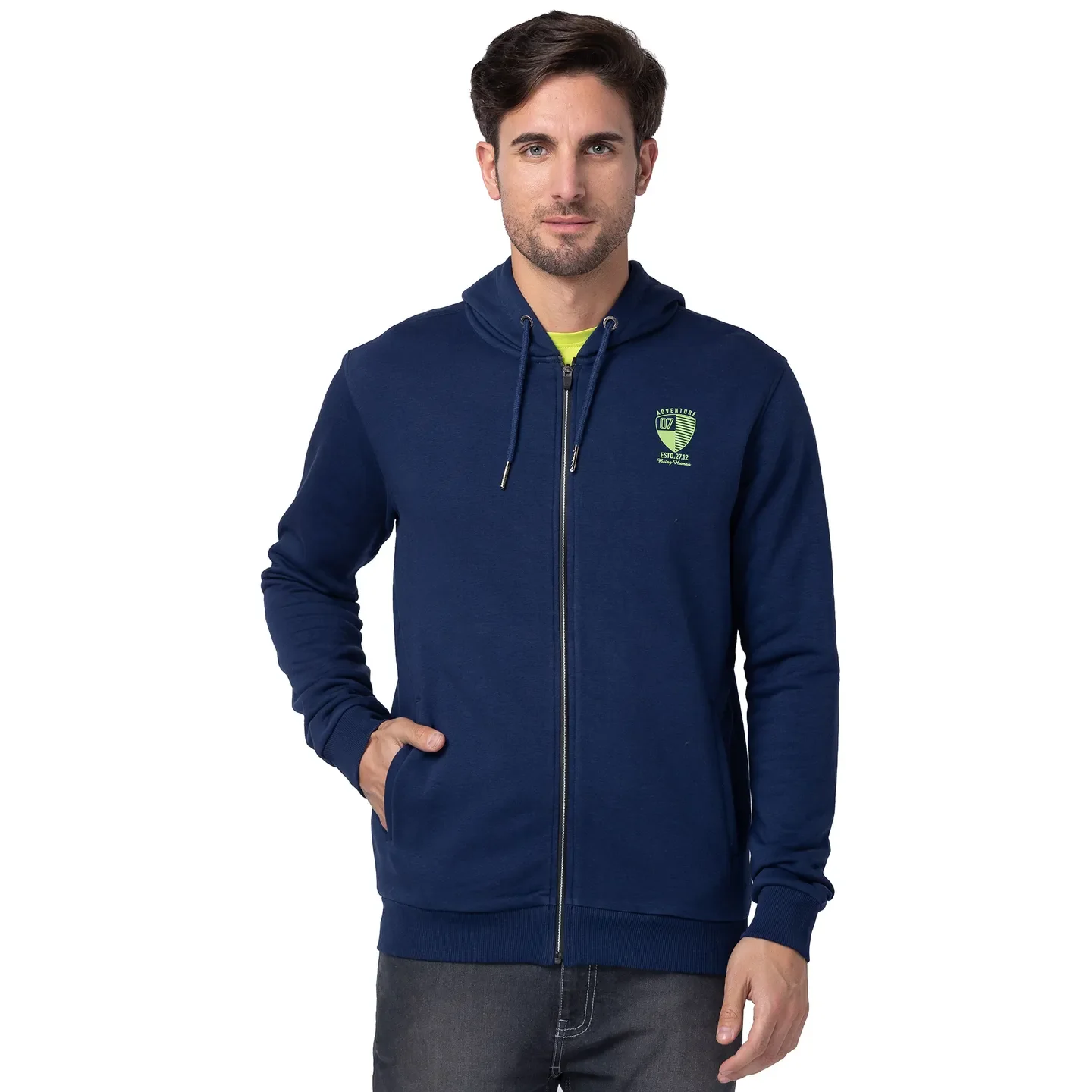 Navy Regular Fit Men's Hoodie by Being Human Clothing