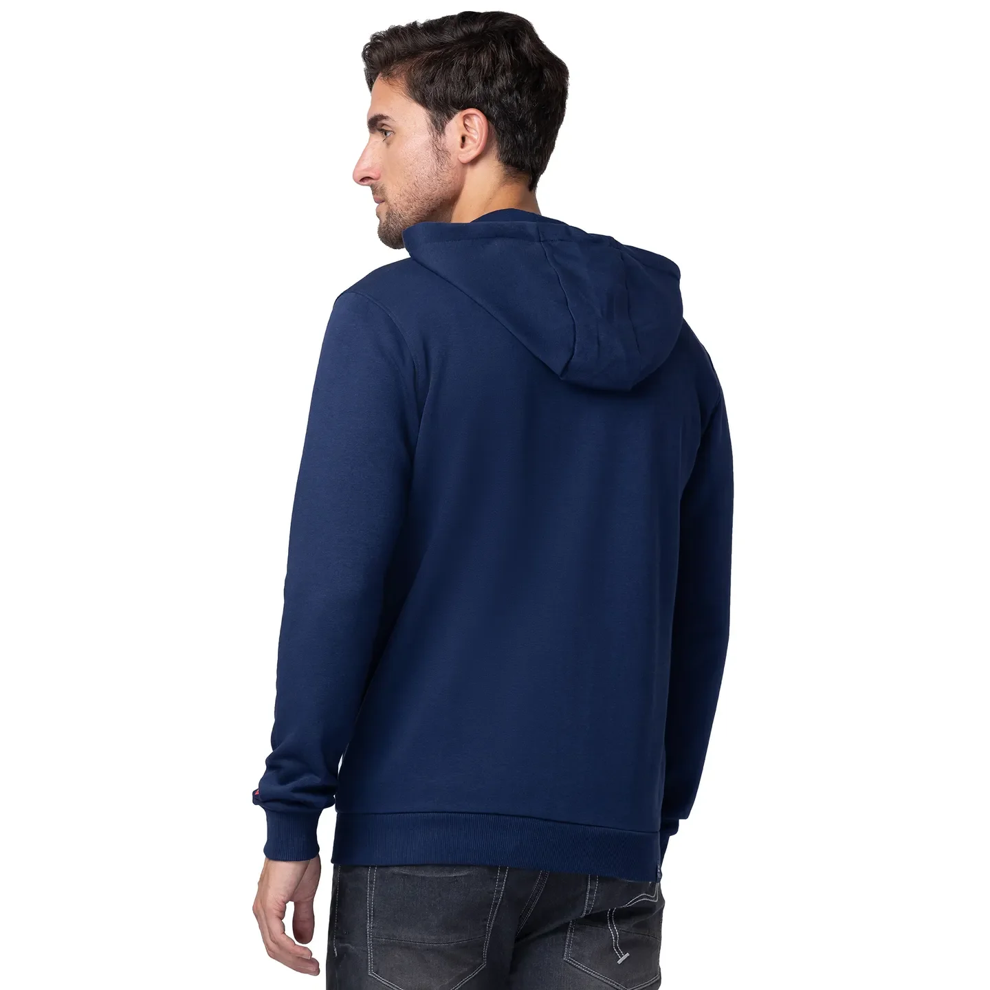 Navy Regular Fit Men's Hoodie by Being Human Clothing - Image 3