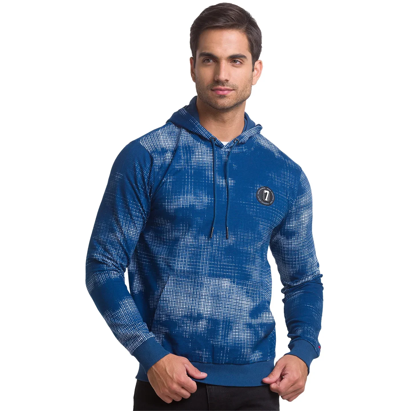 Blue Regular Fit  Long Sleeves Cotton Men's Hoodie by Being Human Clothing