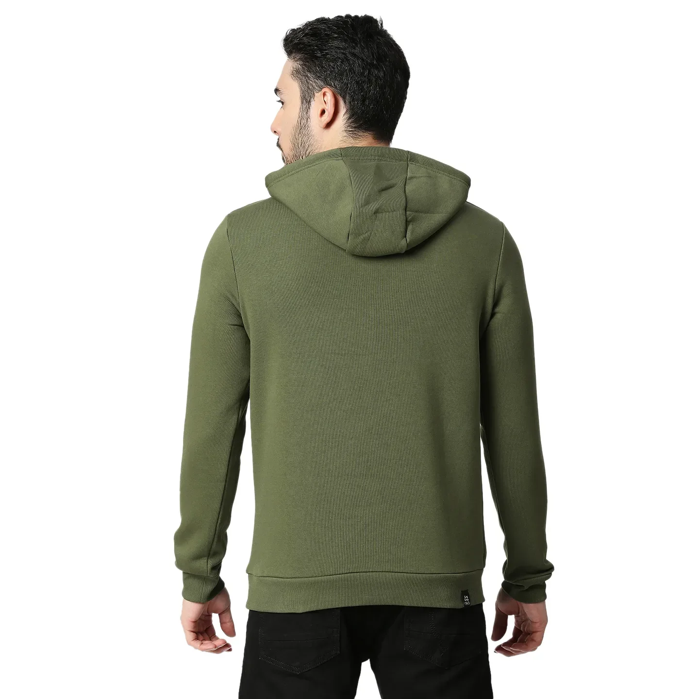 Olive Regular Fit Men's Hoodie by Being Human Clothing - Image 3