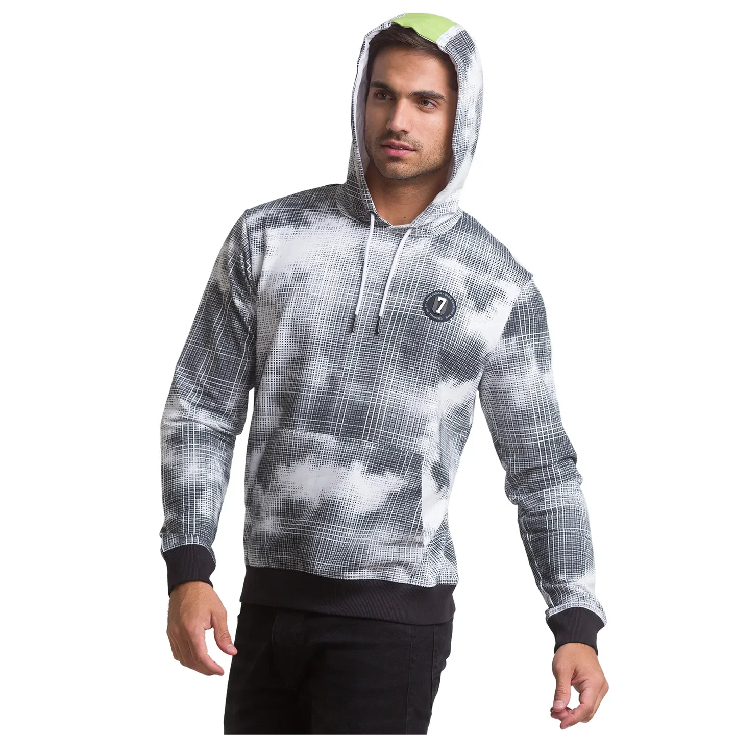 White Regular Fit  Long Sleeves Cotton Men's Hoodie by Being Human Clothing - Image 2