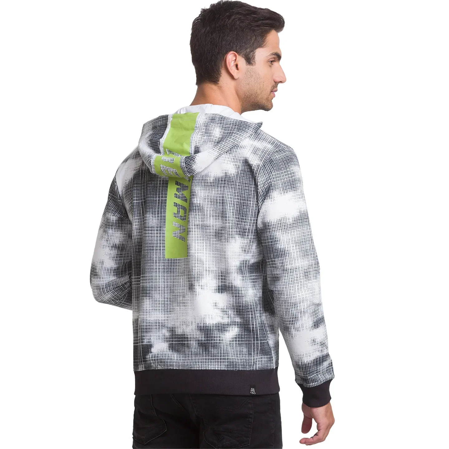 White Regular Fit  Long Sleeves Cotton Men's Hoodie by Being Human Clothing - Image 4