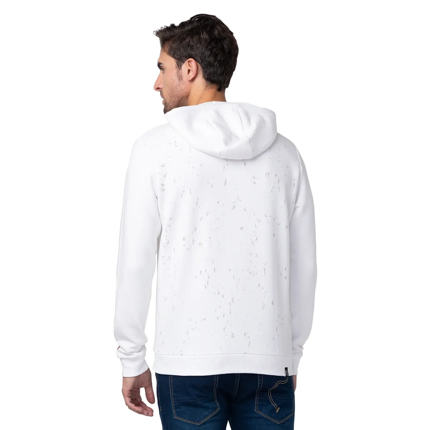 White Regular Fit Men's Hoodie by Being Human Clothing - Image 3