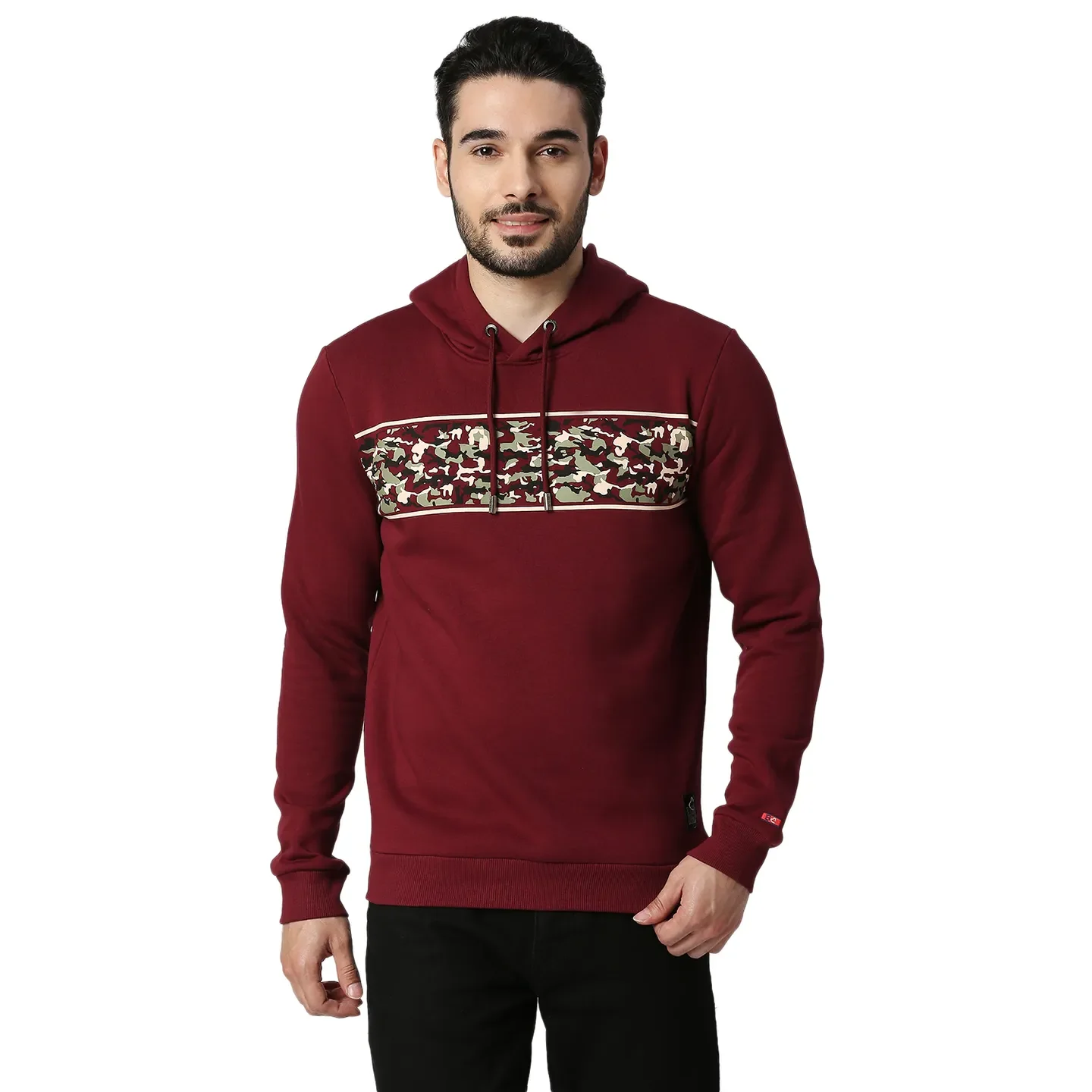 Wine Regular Fit Men's Hoodie by Being Human Clothing