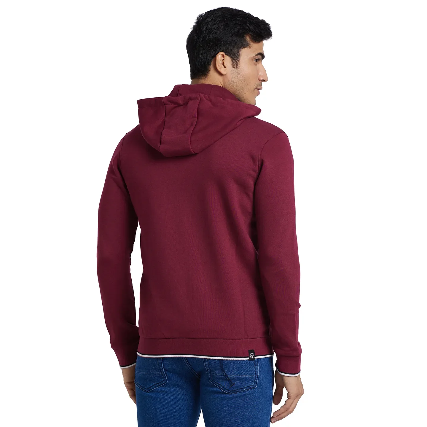 Wine Regular Fit Men's Hoodie by Being Human Clothing - Image 3
