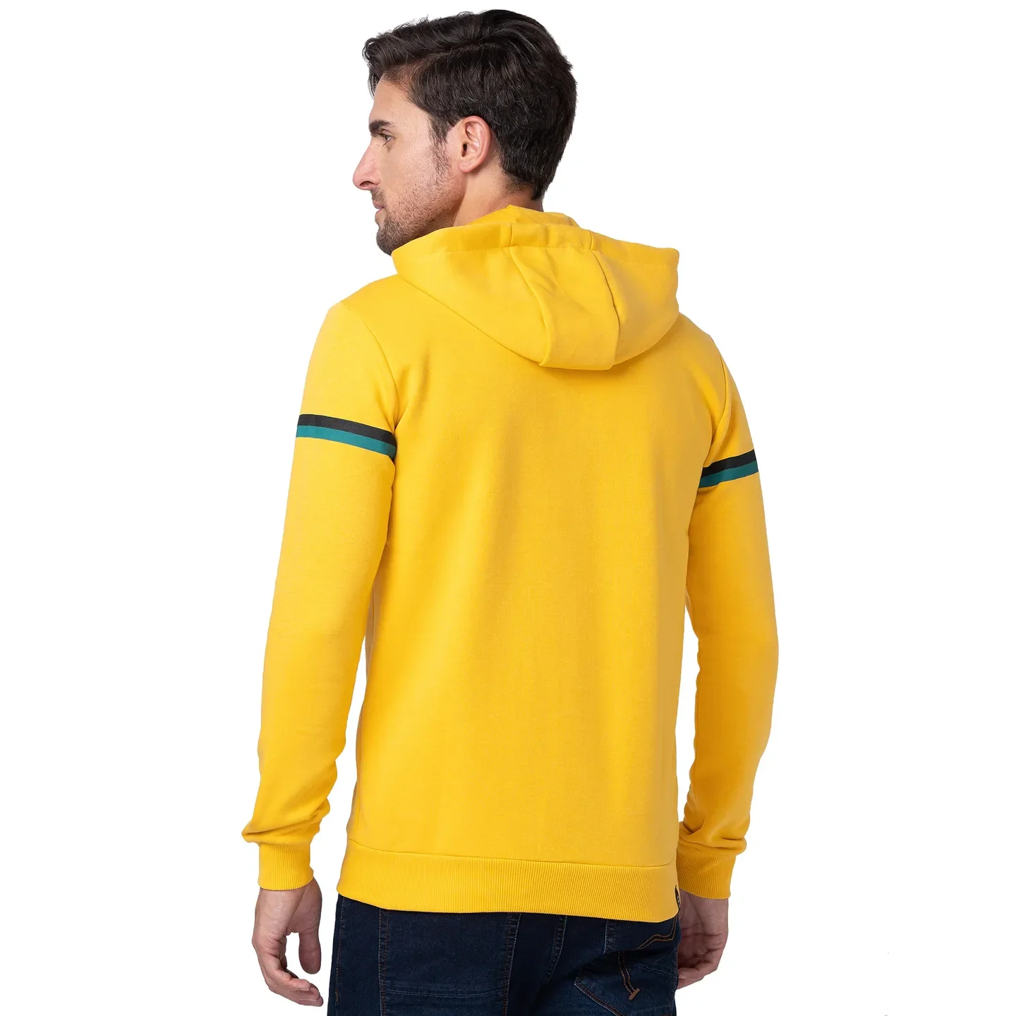 Yellow Regular Fit Men's Hoodie by Being Human Clothing - Image 3