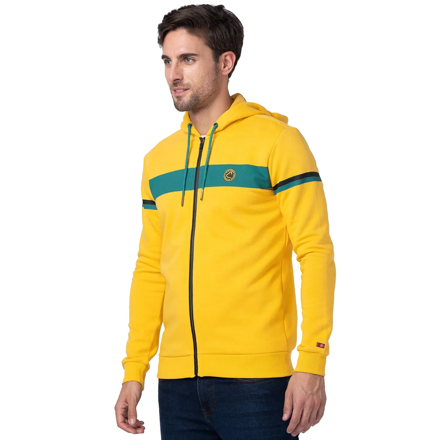 Yellow Regular Fit Men's Hoodie by Being Human Clothing - Image 4