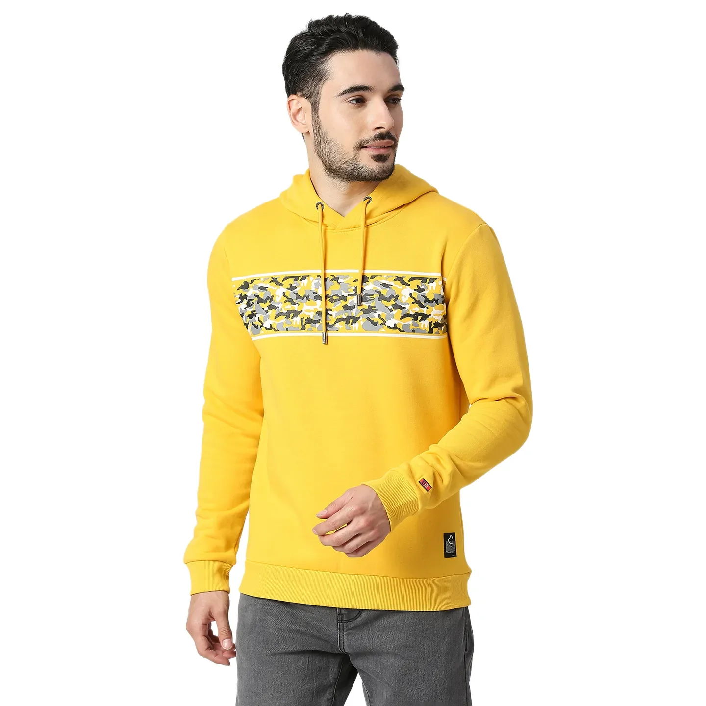 Yellow Regular Fit Men's Hoodie by Being Human Clothing