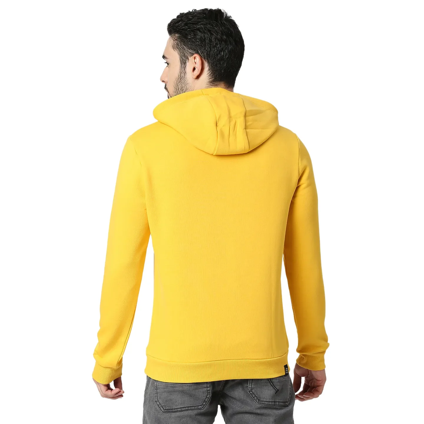 Yellow Regular Fit Men's Hoodie by Being Human Clothing - Image 3