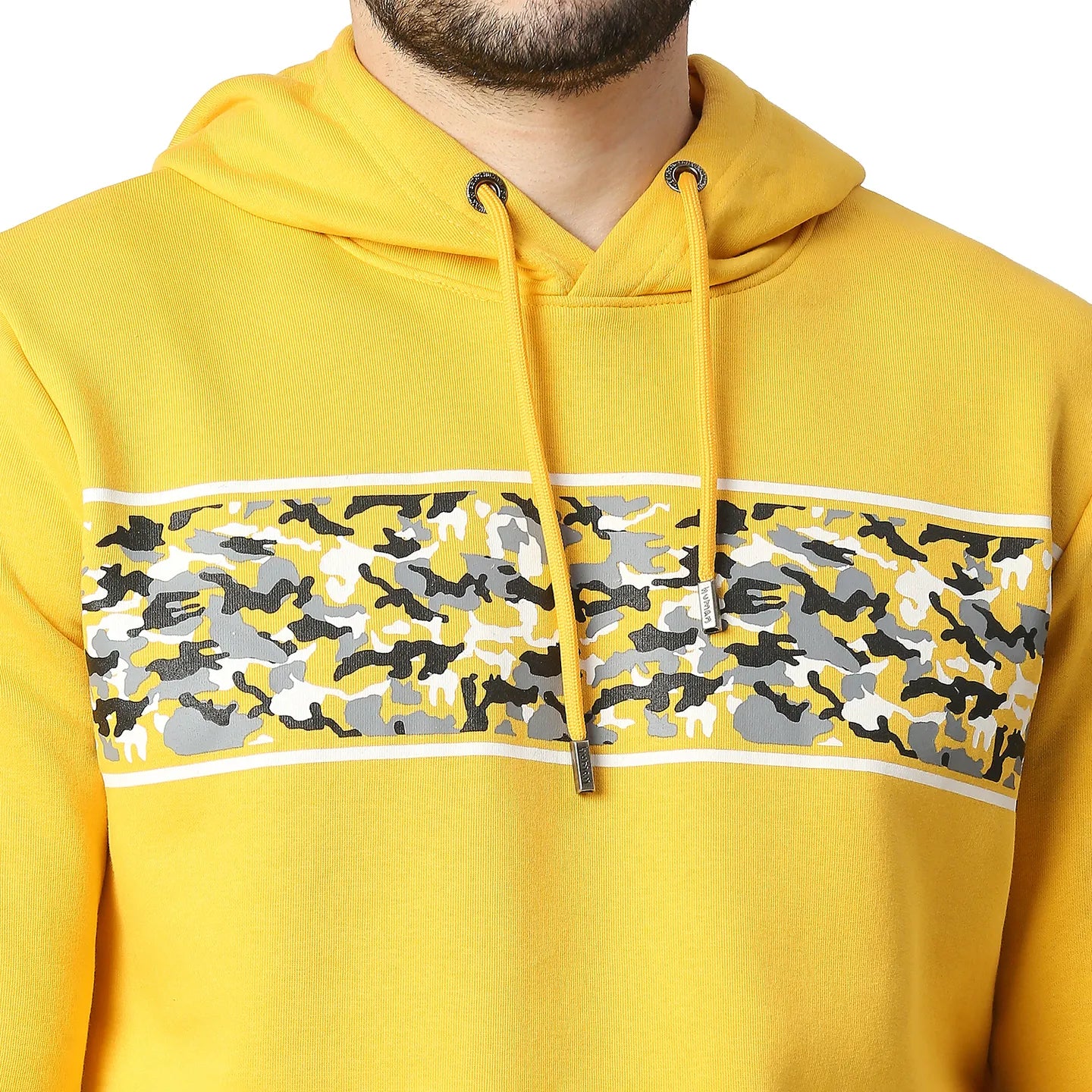 Yellow Regular Fit Men's Hoodie by Being Human Clothing - Image 4