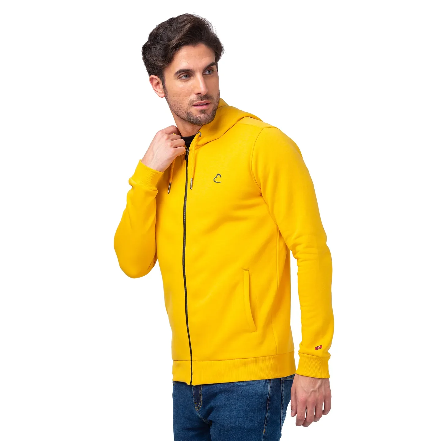 Yellow Regular Fit Men's Hoodie by Being Human Clothing - Image 4