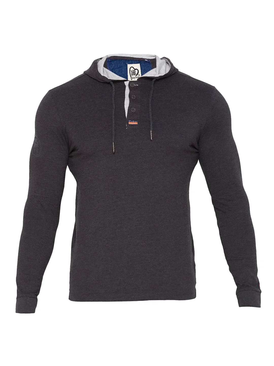 Grey Regular Fit Men's Long Sleeves T-Shirt by Being Human Clothing - Image 7