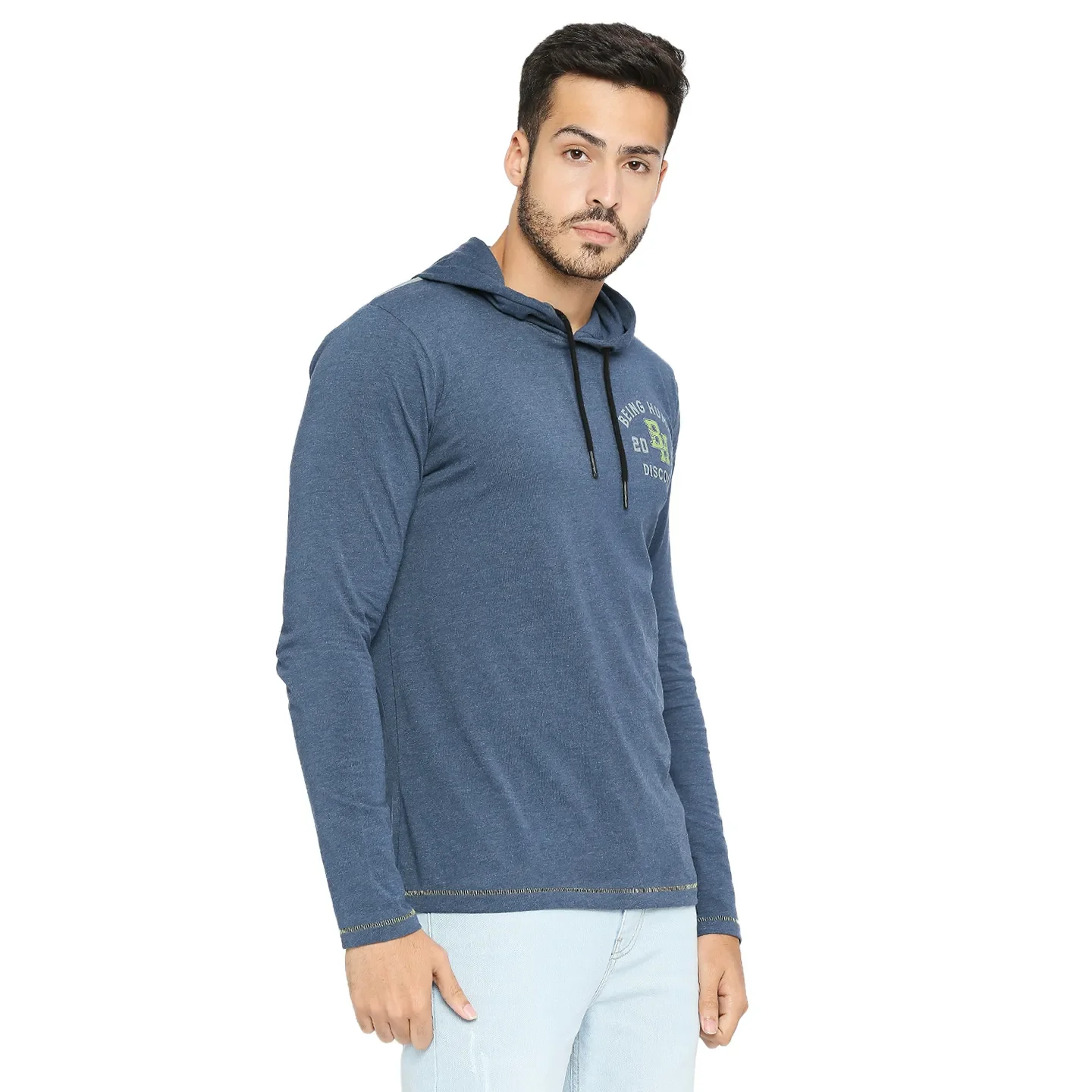 Blue Regular Fit Men's Long Sleeves T-Shirt by Being Human Clothing - Image 3