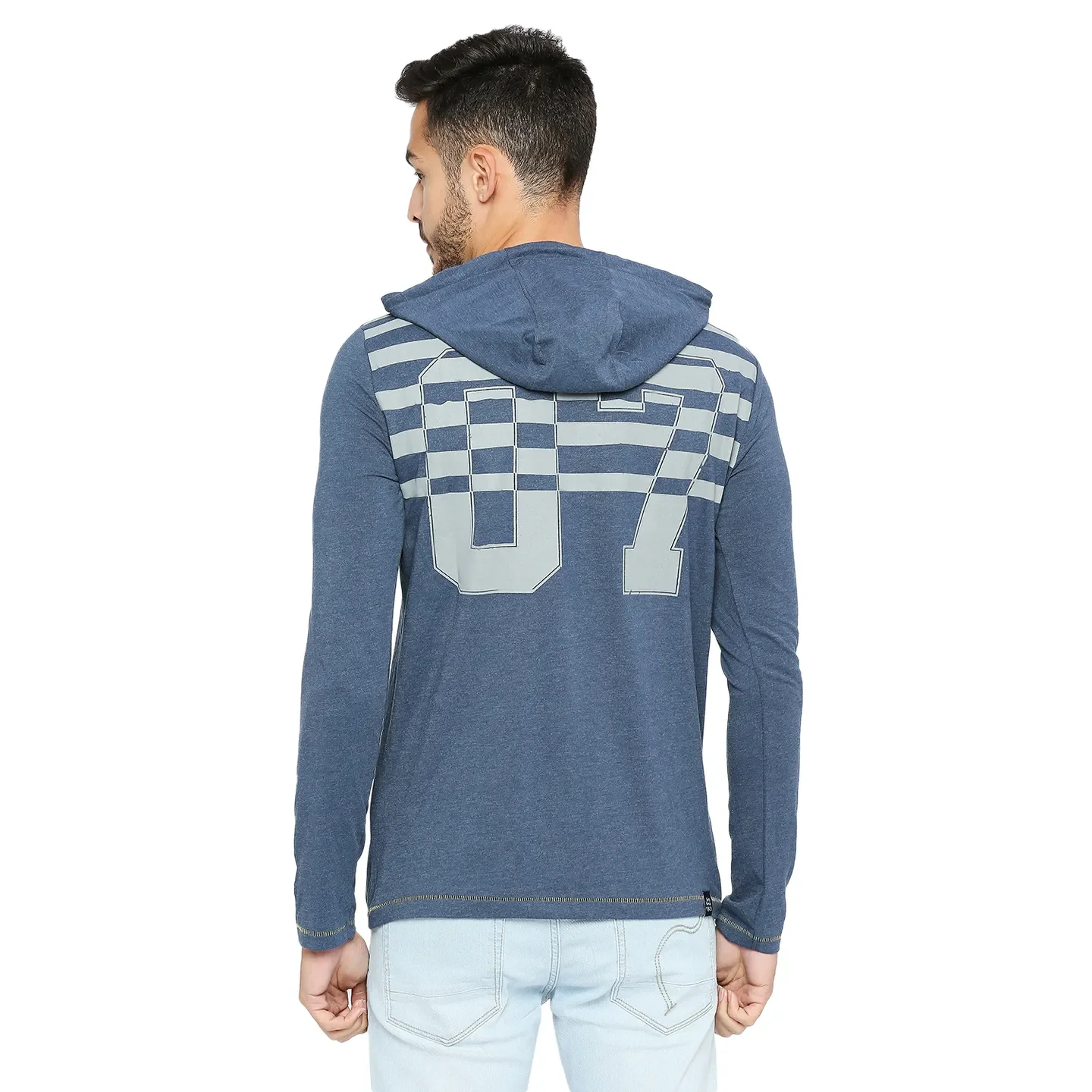 Blue Regular Fit Men's Long Sleeves T-Shirt by Being Human Clothing - Image 4
