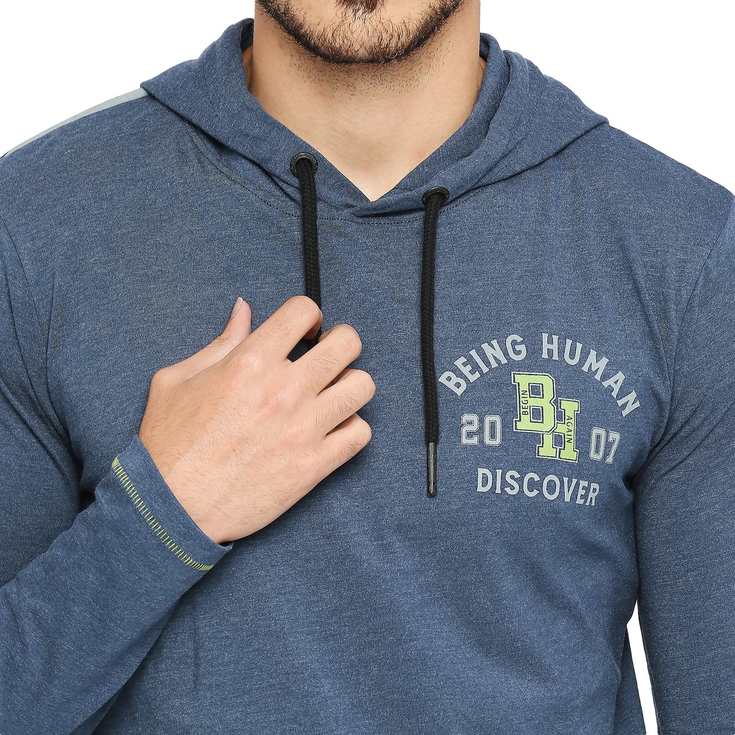 Blue Regular Fit Men's Long Sleeves T-Shirt by Being Human Clothing - Image 5