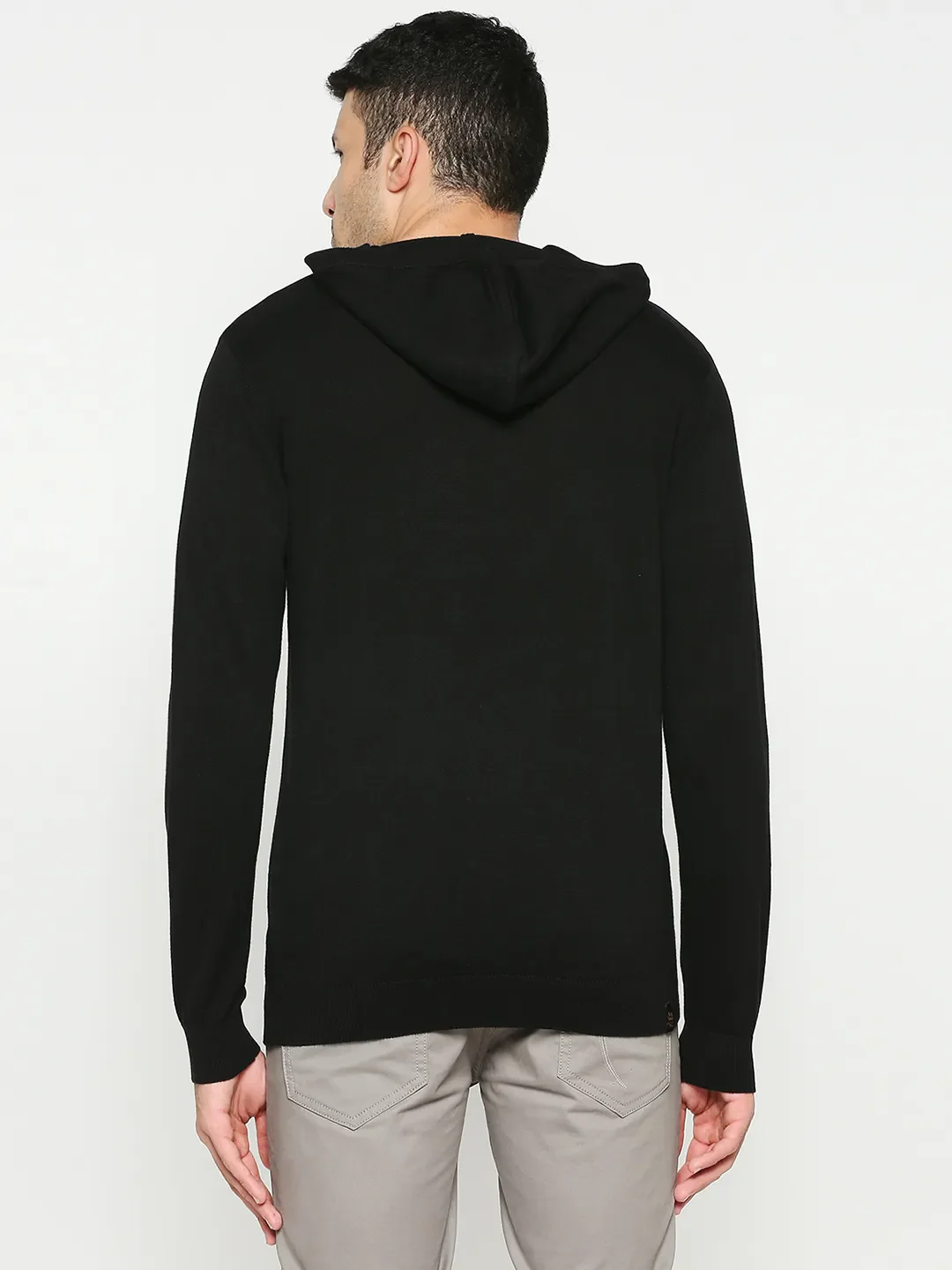 Black Regular Fit  Long Sleeves Men's Hoodie by Being Human Clothing - Image 4