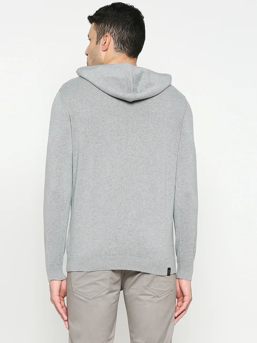 Grey Regular Fit Men's Hoodie by Being Human Clothing - Image 4