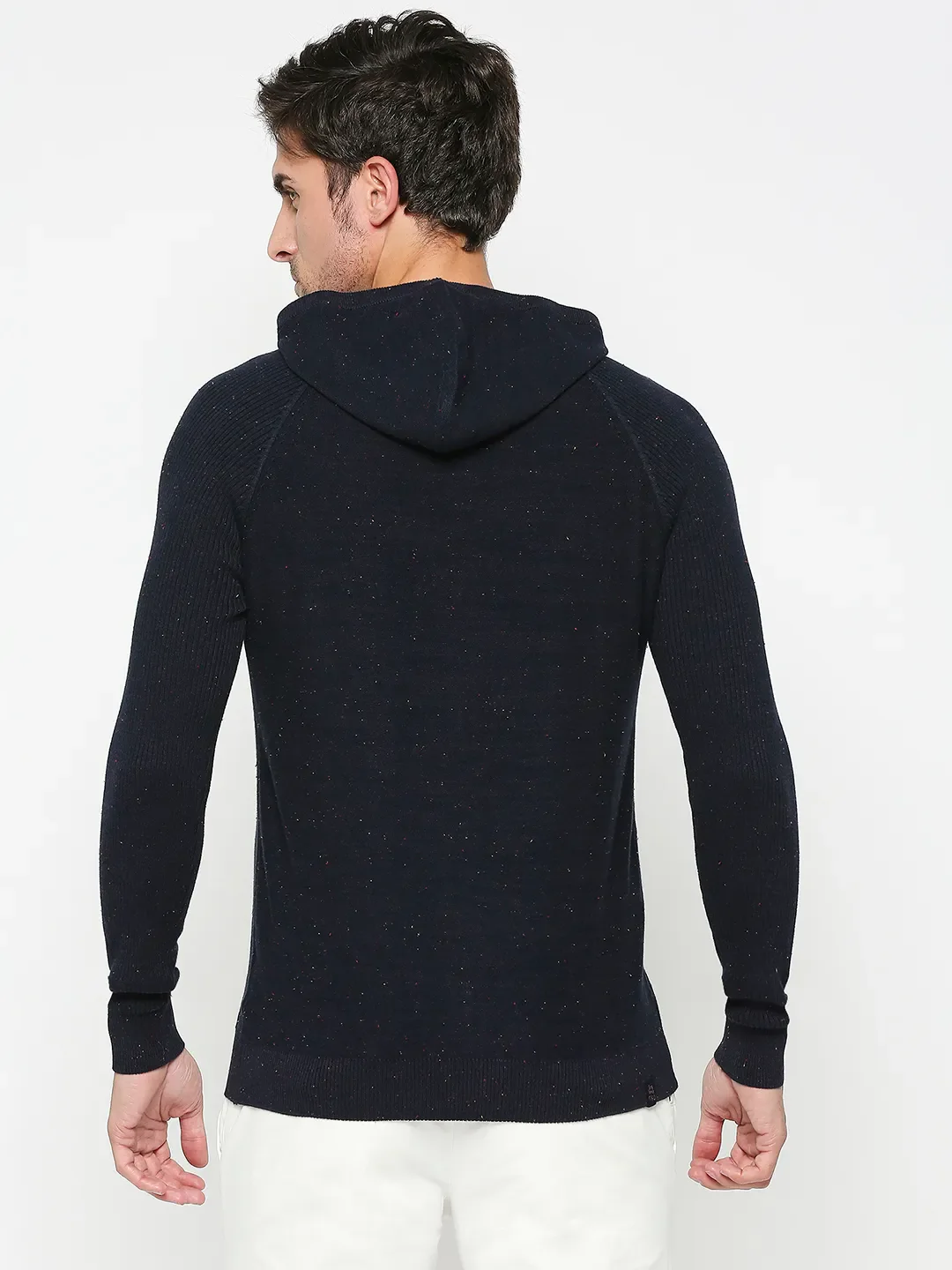 Blue Regular Fit  Long Sleeves Men's Hoodie by Being Human Clothing - Image 4