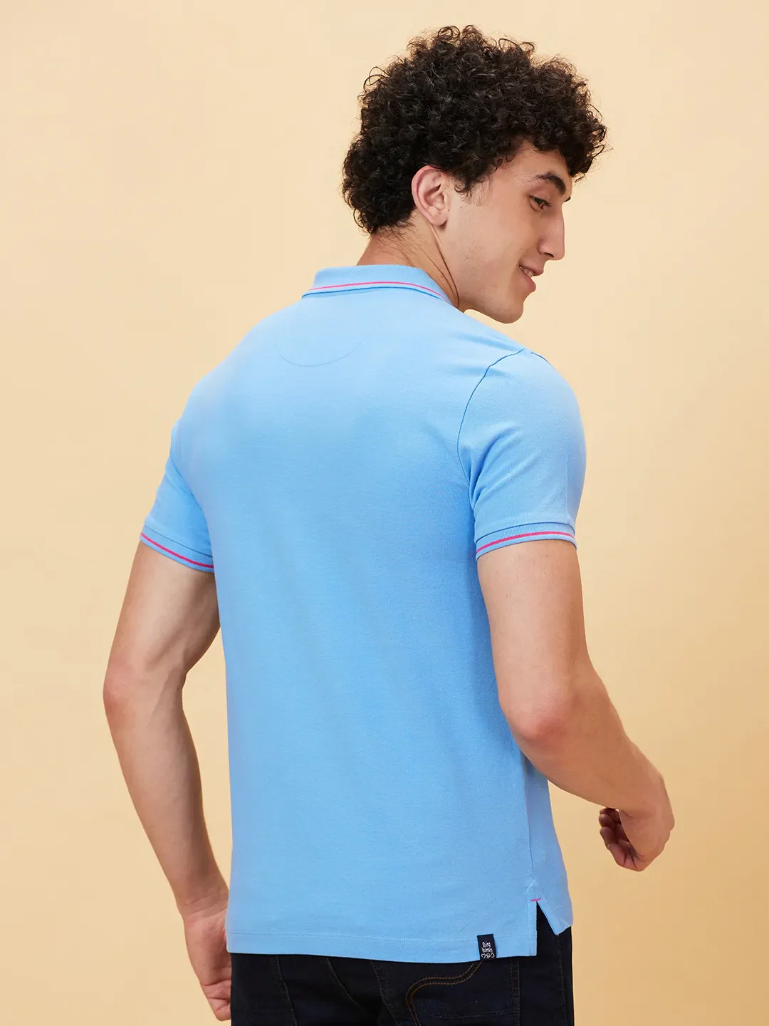Blue Regular Fit Men's Polo T-Shirt by Being Human Clothing - Image 2