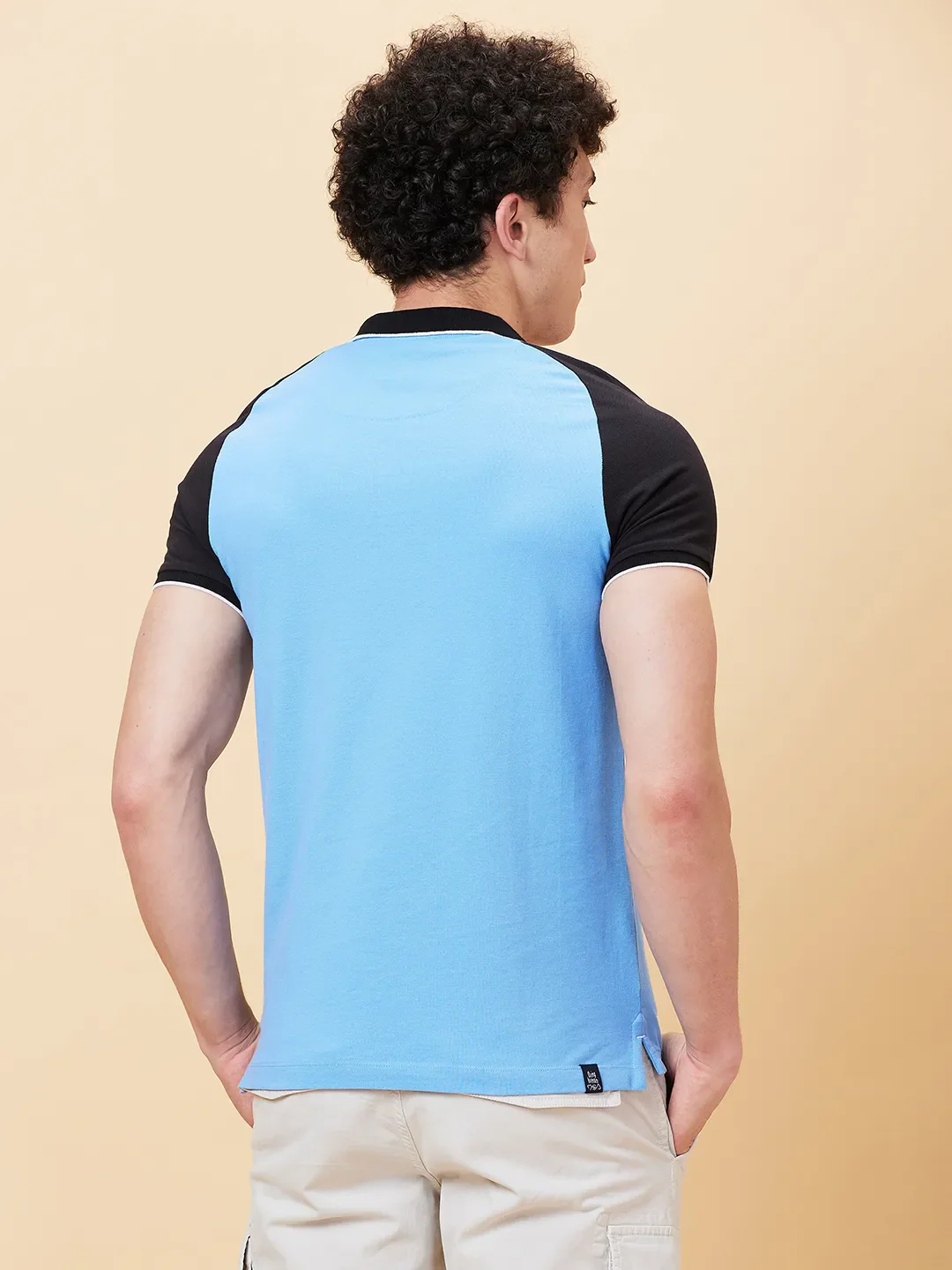 Blue Regular Fit Men's Polo T-Shirt by Being Human Clothing - Image 3