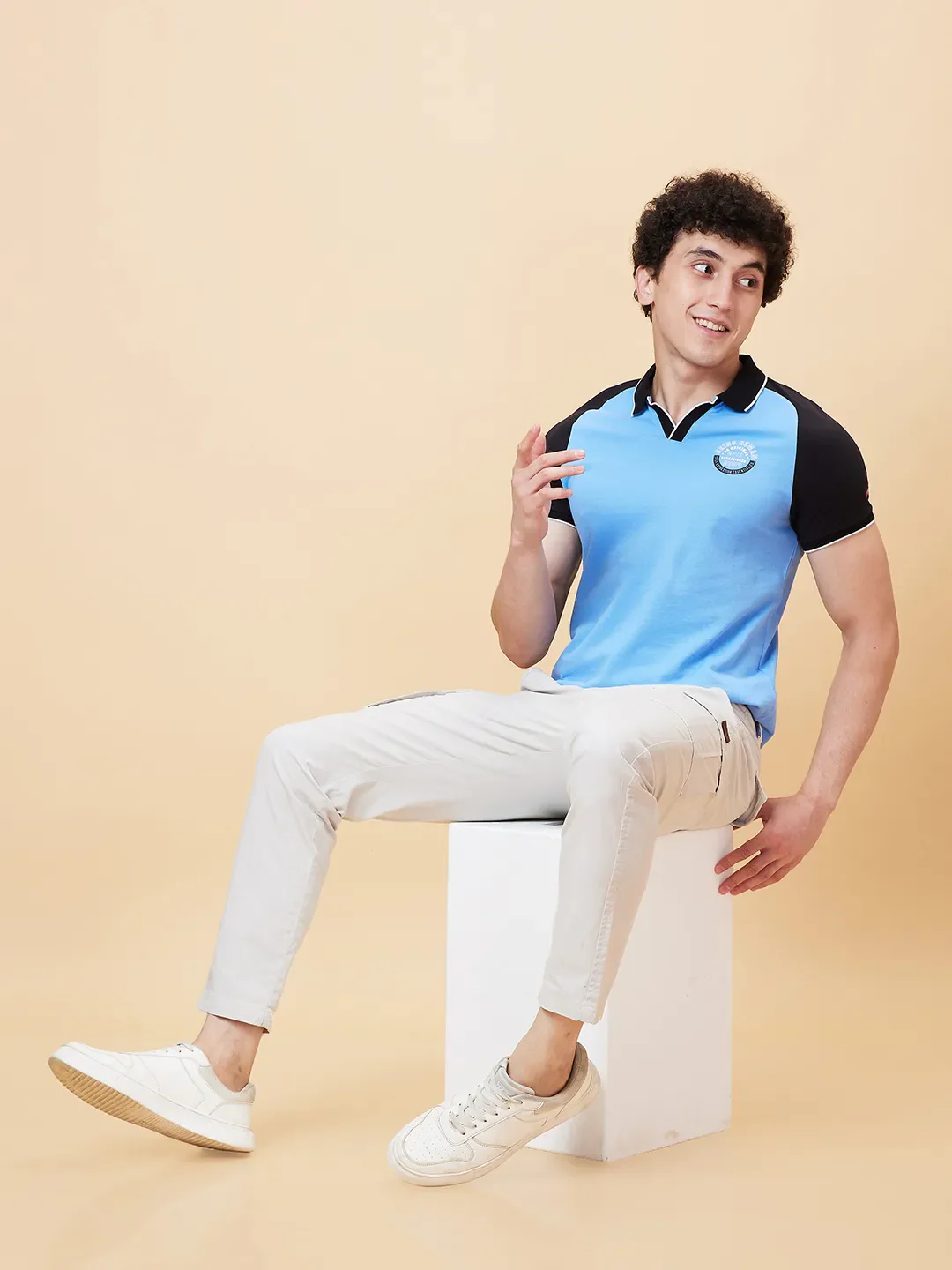 Blue Regular Fit Men's Polo T-Shirt by Being Human Clothing - Image 5
