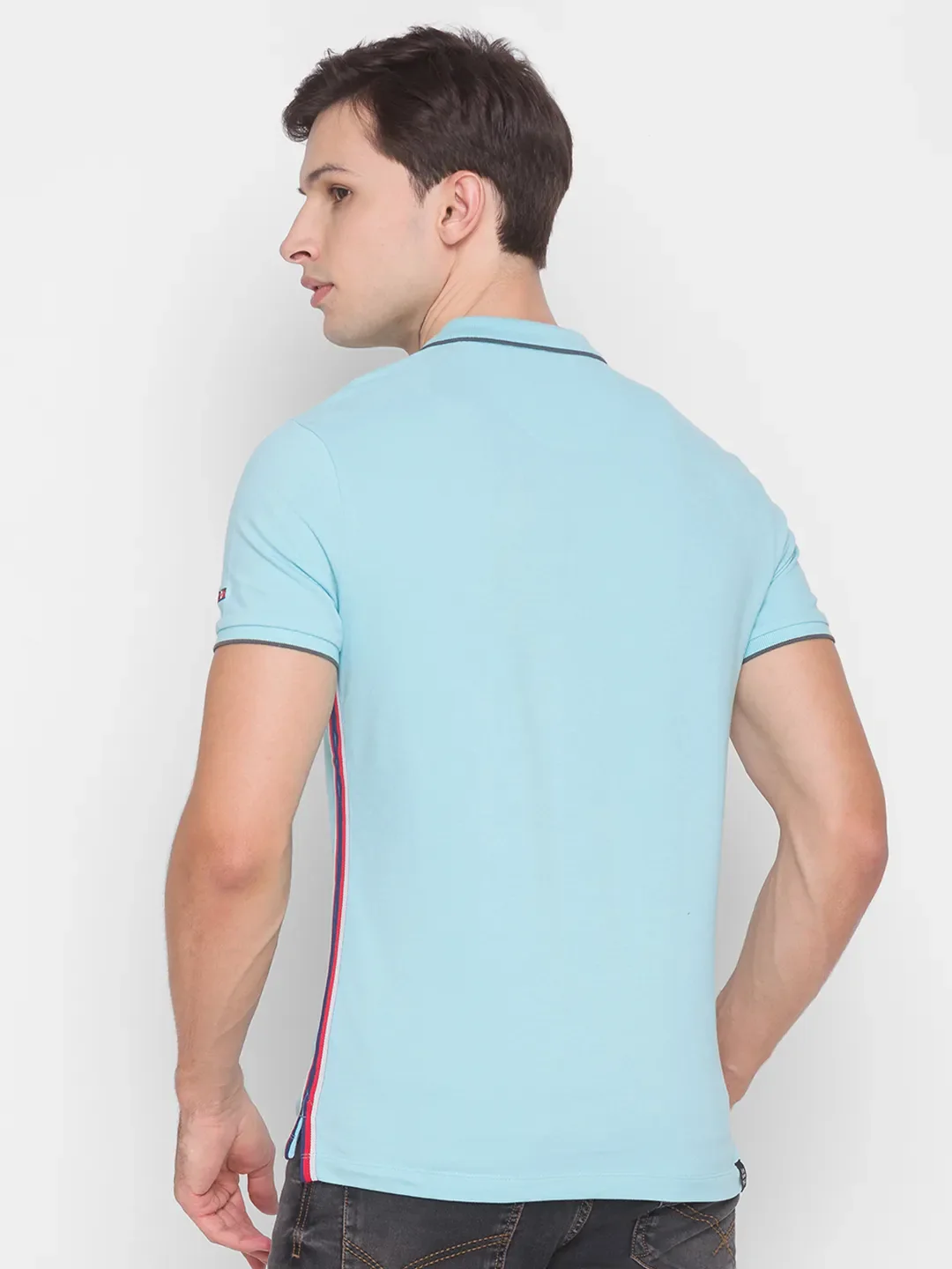 Blue Regular Fit Men's Polo T-Shirt by Being Human Clothing - Image 3
