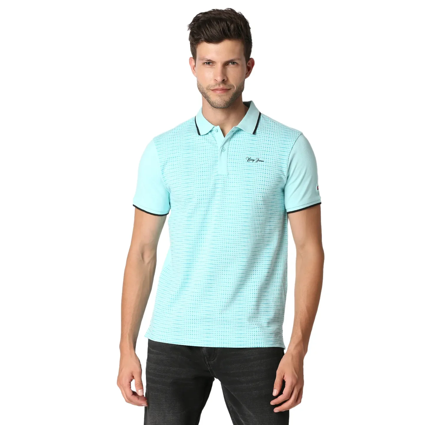Blue Regular Fit Men's Polo T-Shirt by Being Human Clothing