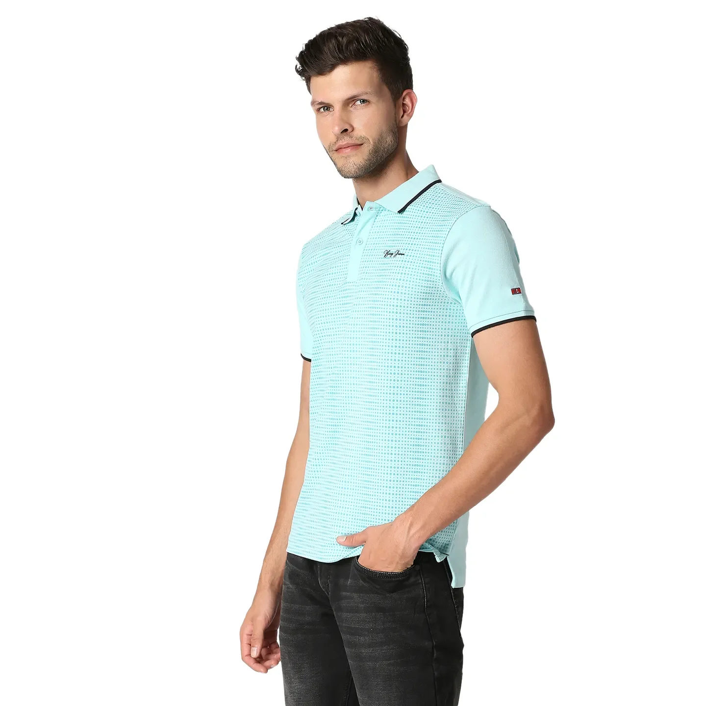 Blue Regular Fit Men's Polo T-Shirt by Being Human Clothing - Image 2