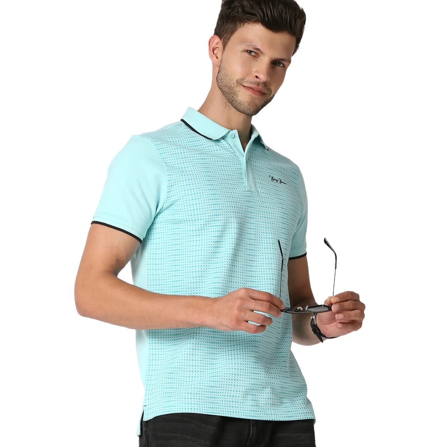 Blue Regular Fit Men's Polo T-Shirt by Being Human Clothing - Image 7