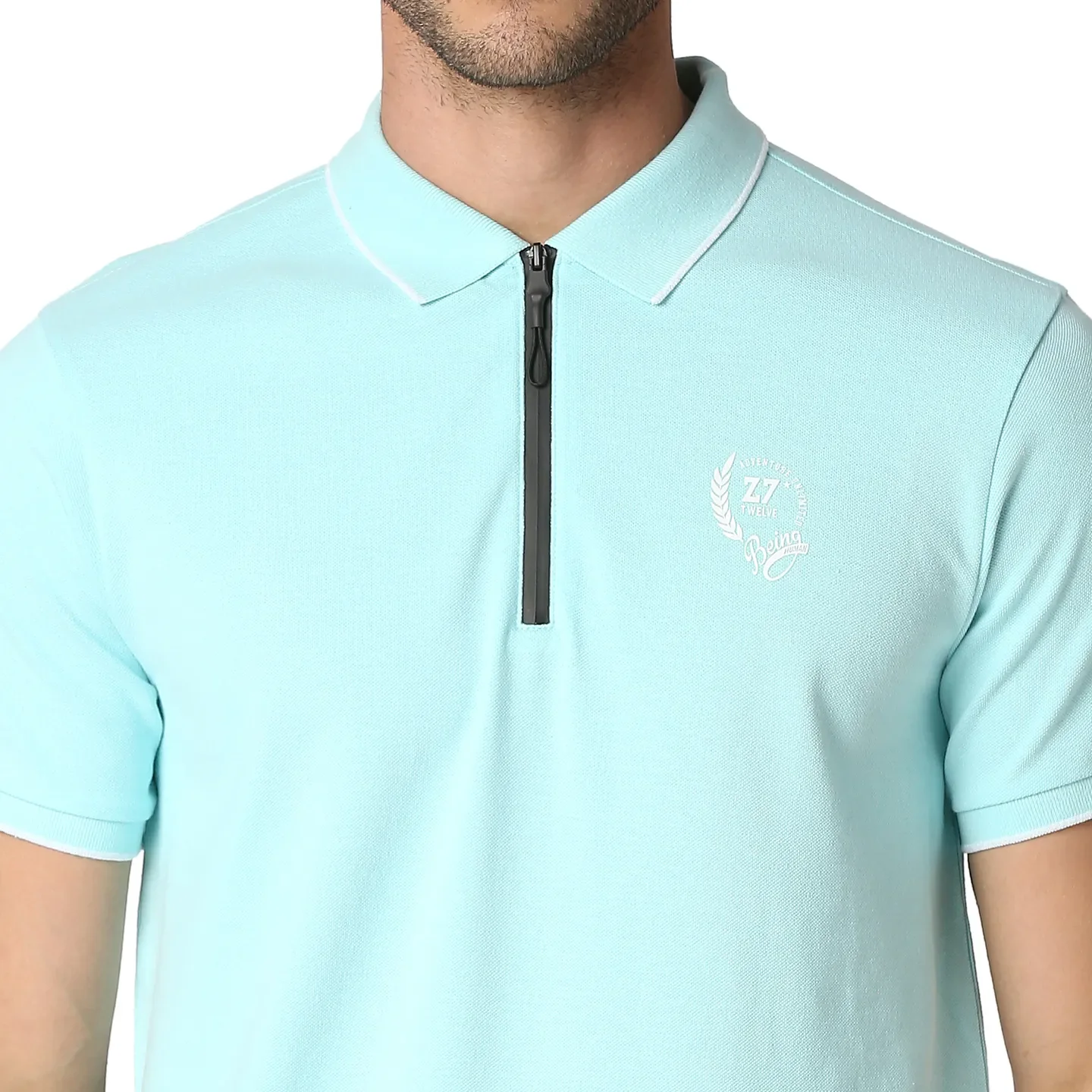 Blue Regular Fit Men's Polo T-Shirt by Being Human Clothing - Image 5