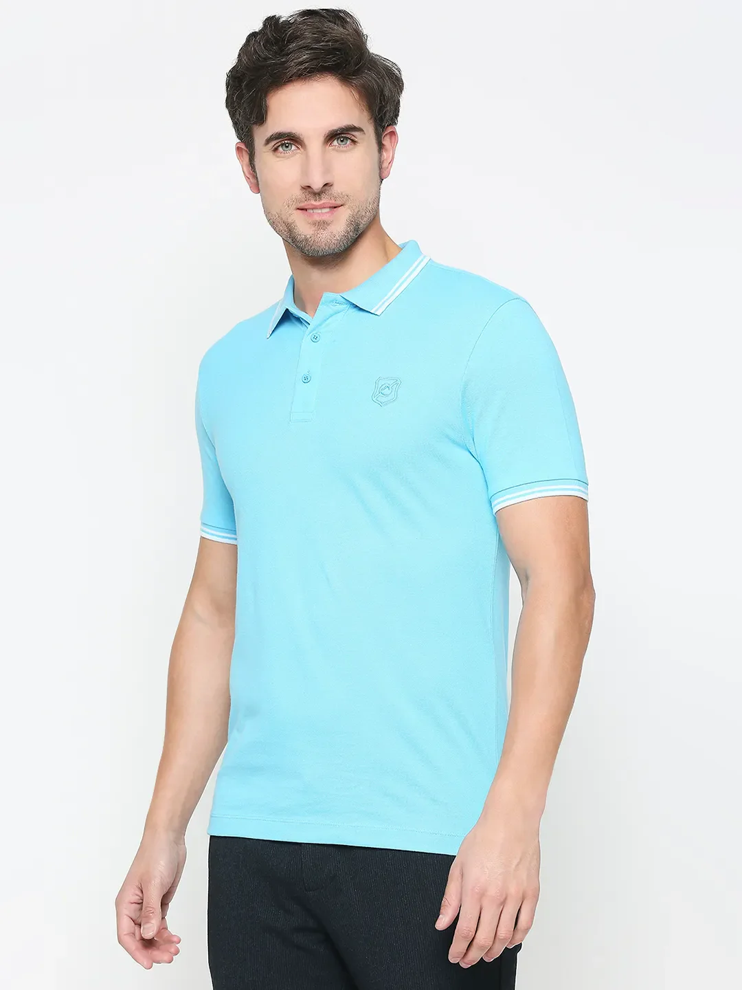 Blue Regular Fit Men's Polo T-Shirt by Being Human Clothing - Image 2