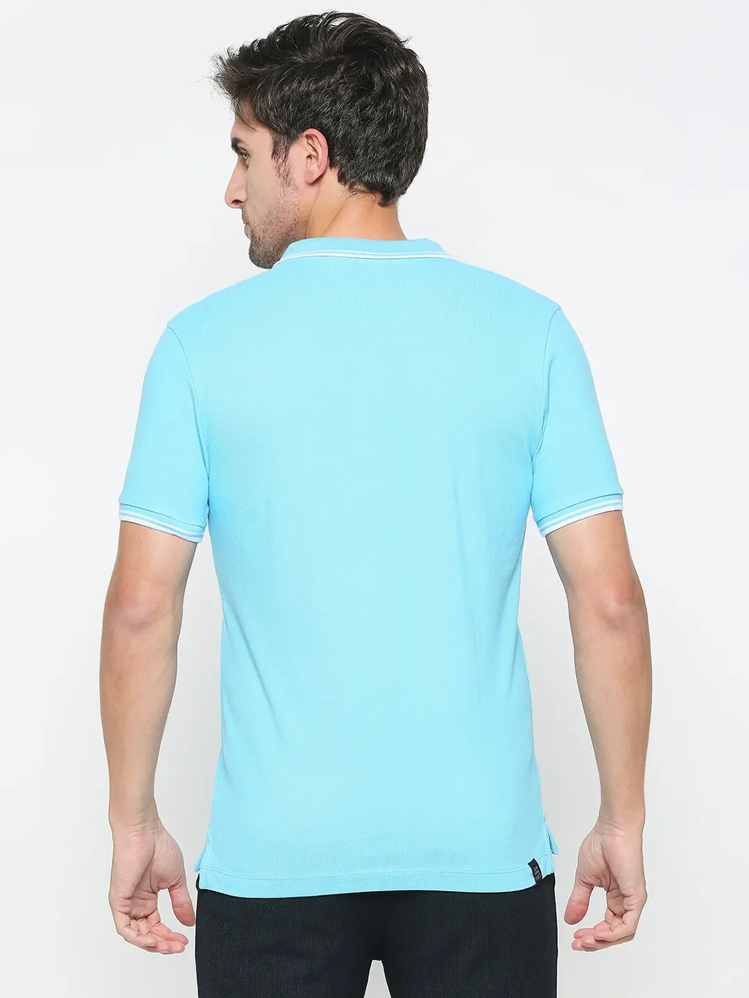 Blue Regular Fit Men's Polo T-Shirt by Being Human Clothing - Image 4