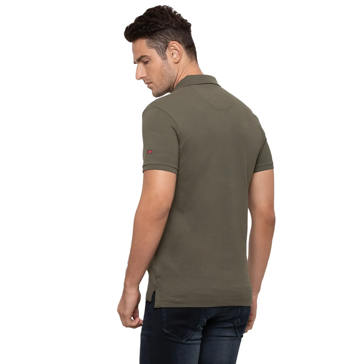 Green Regular Fit Men's Polo T-Shirt by Being Human Clothing - Image 3