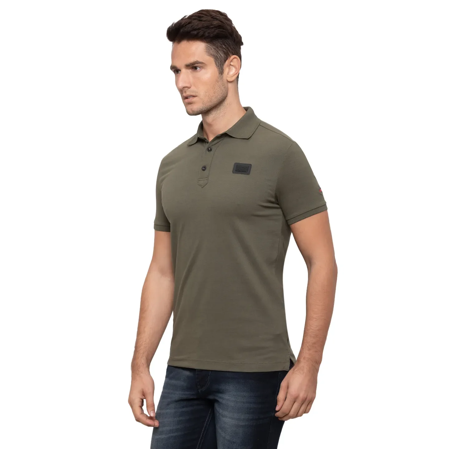 Green Regular Fit Men's Polo T-Shirt by Being Human Clothing - Image 4