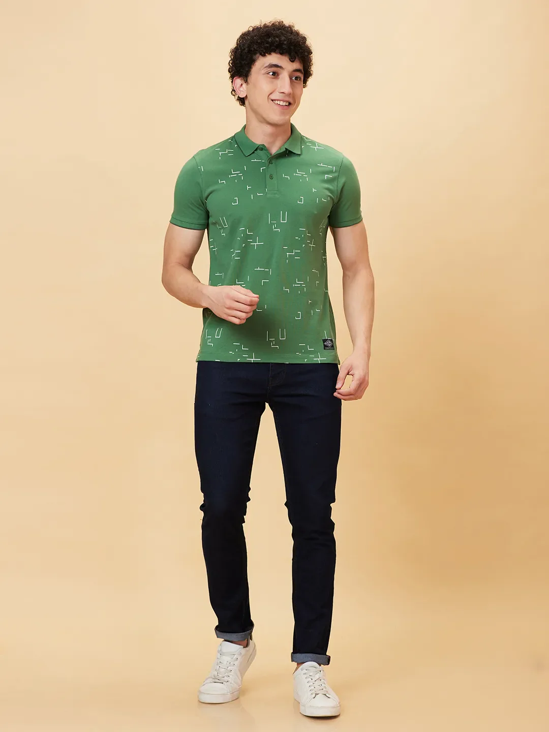 Green Regular Fit Men's Polo T-Shirt by Being Human Clothing