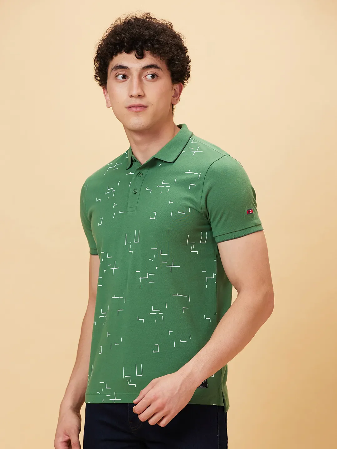 Green Regular Fit Men's Polo T-Shirt by Being Human Clothing - Image 3