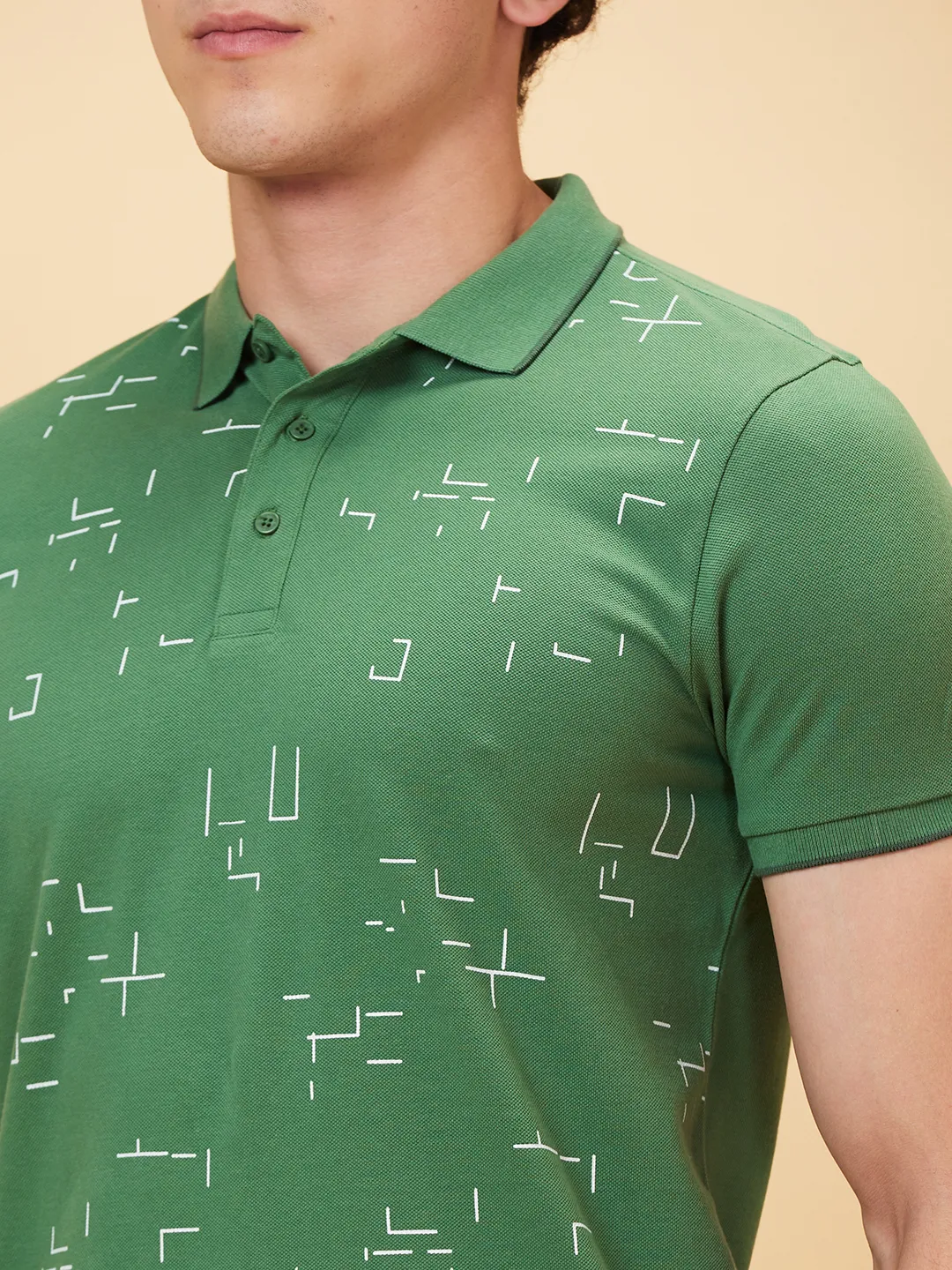 Green Regular Fit Men's Polo T-Shirt by Being Human Clothing - Image 4