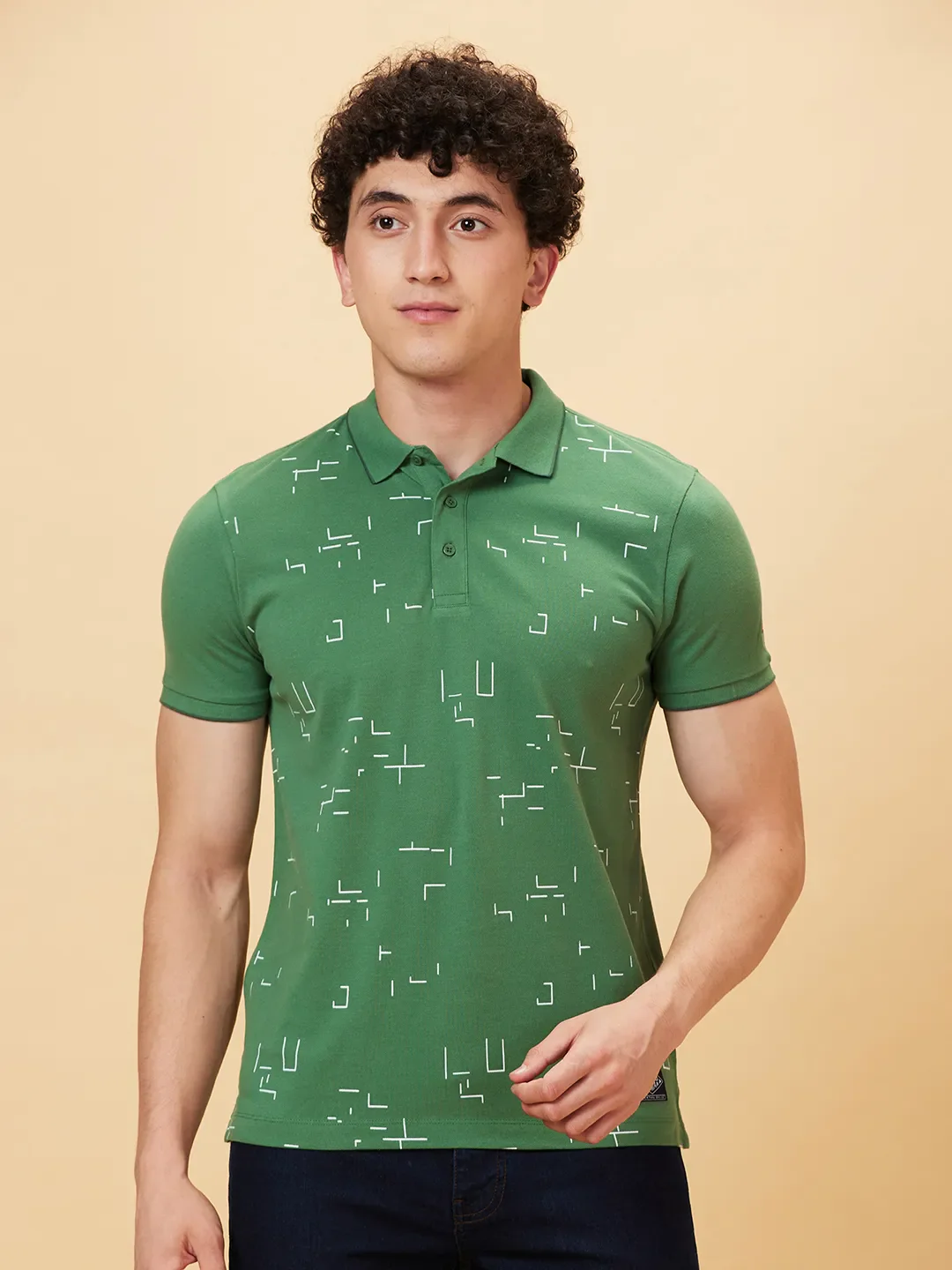 Green Regular Fit Men's Polo T-Shirt by Being Human Clothing - Image 6
