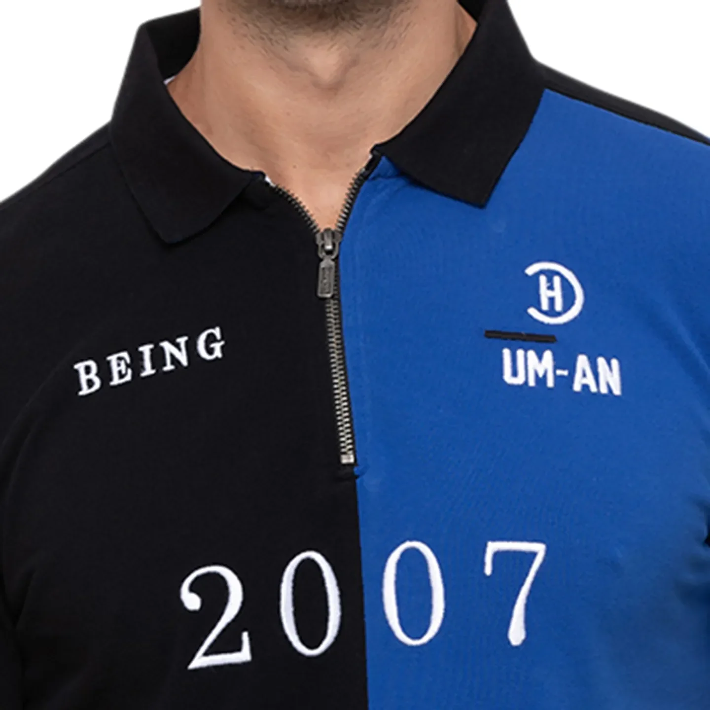 Black Regular Fit Men's Polo T-Shirt by Being Human Clothing - Image 5